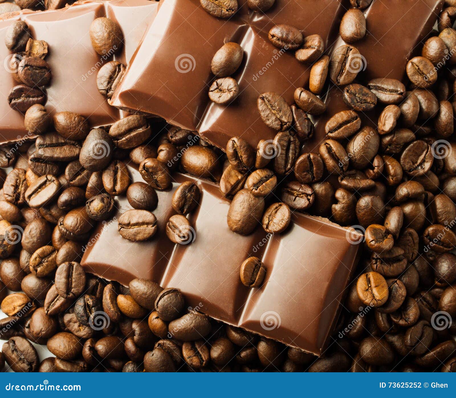 Roasted Coffee Beans and Chocolate Stock Photo Image of desert