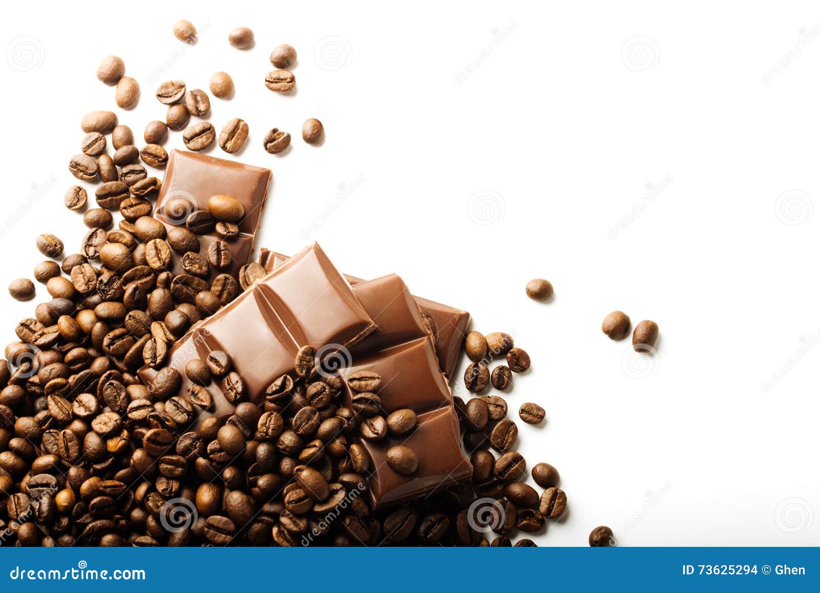 Roasted Coffee Beans and Chocolate Pieces Stock Photo Image of cacao