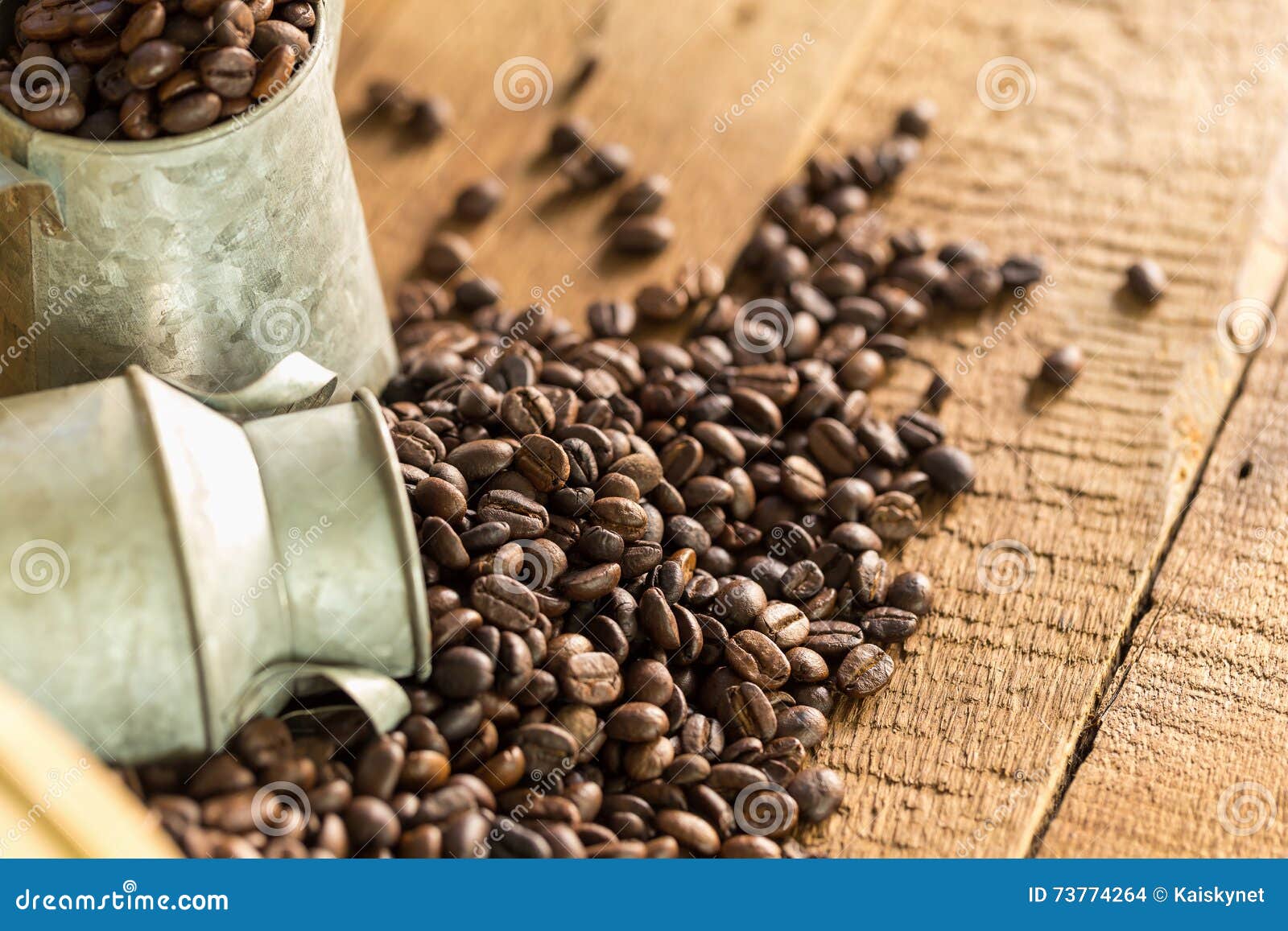 Roasted Coffee Beans on a Wood Floor Stock Photo Image of brewed