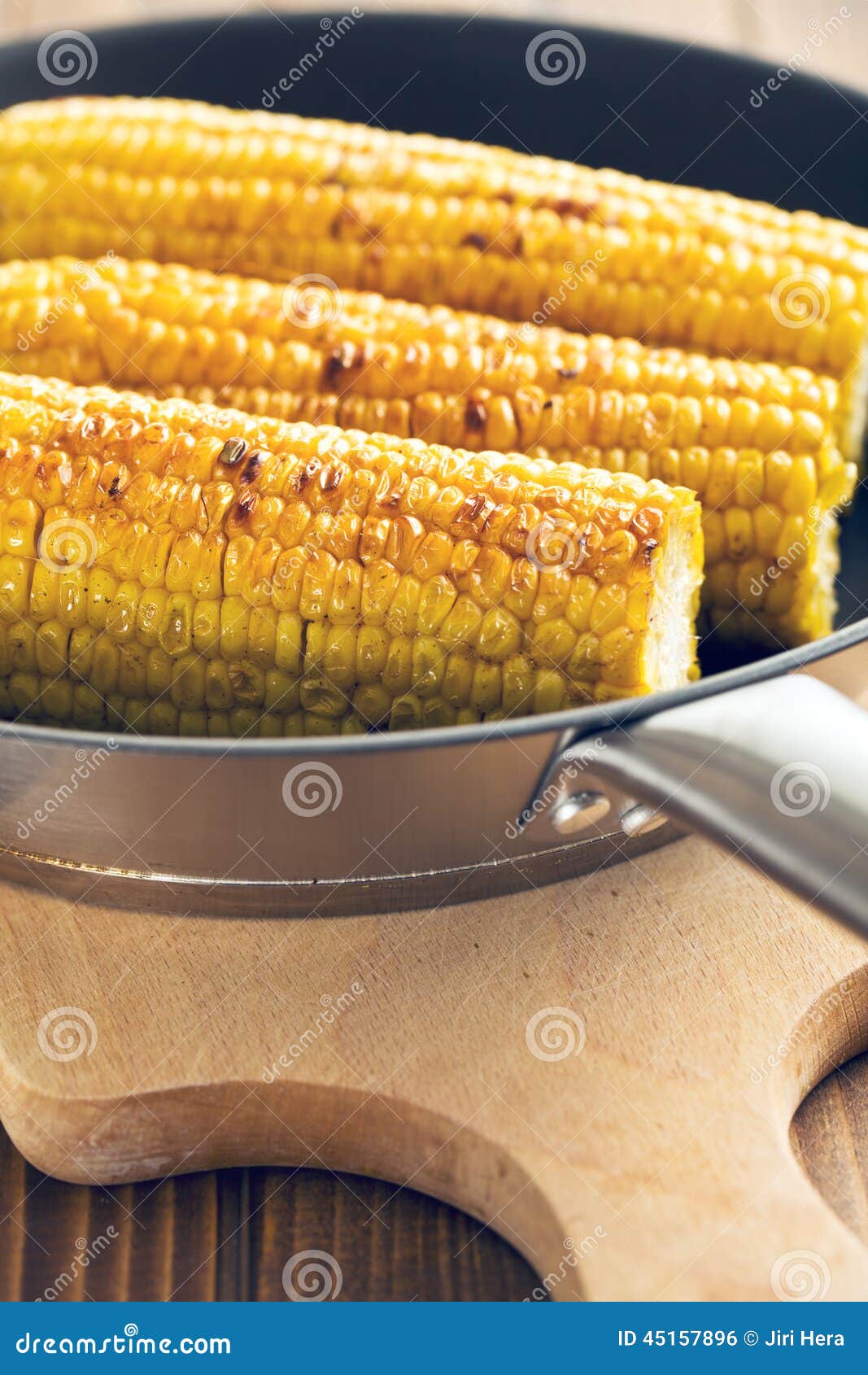 Roasted corn on pan stock photo. Image of harvest, agriculture 45157896