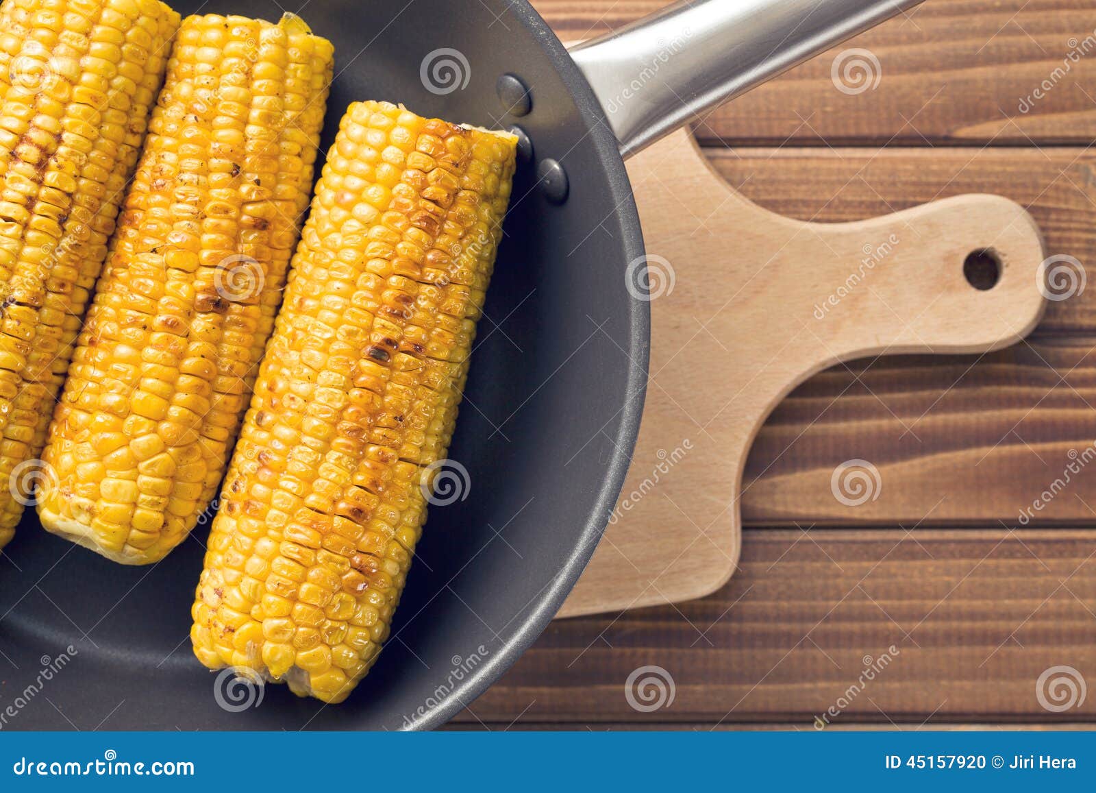 Roasted corn on pan stock photo. Image of grain, roast 45157920