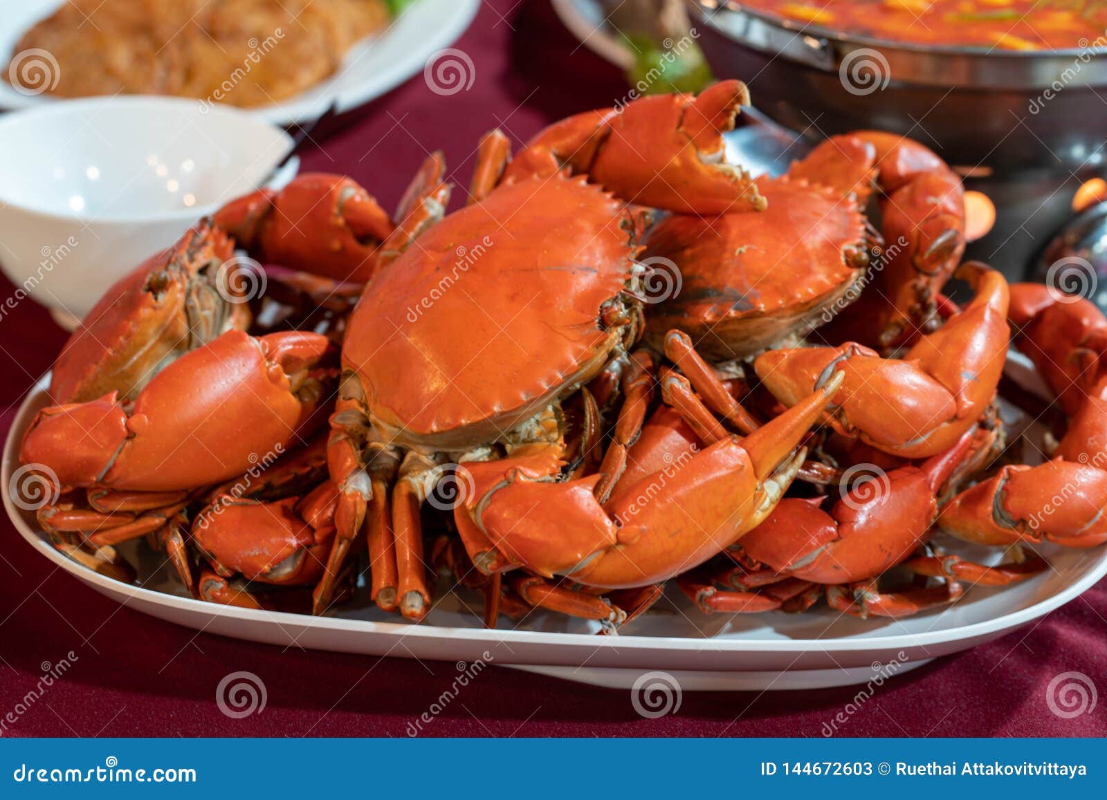 Roasted Crabs Prepared on Plate. Stock Image Image of natural, white