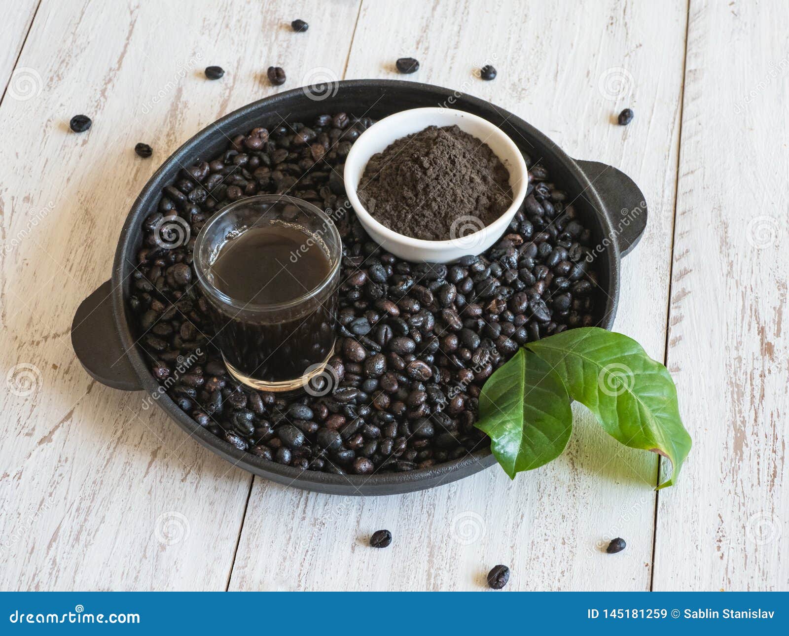 Roasted Cuban Coffee Beans in a Pan.n Stock Image Image of grain