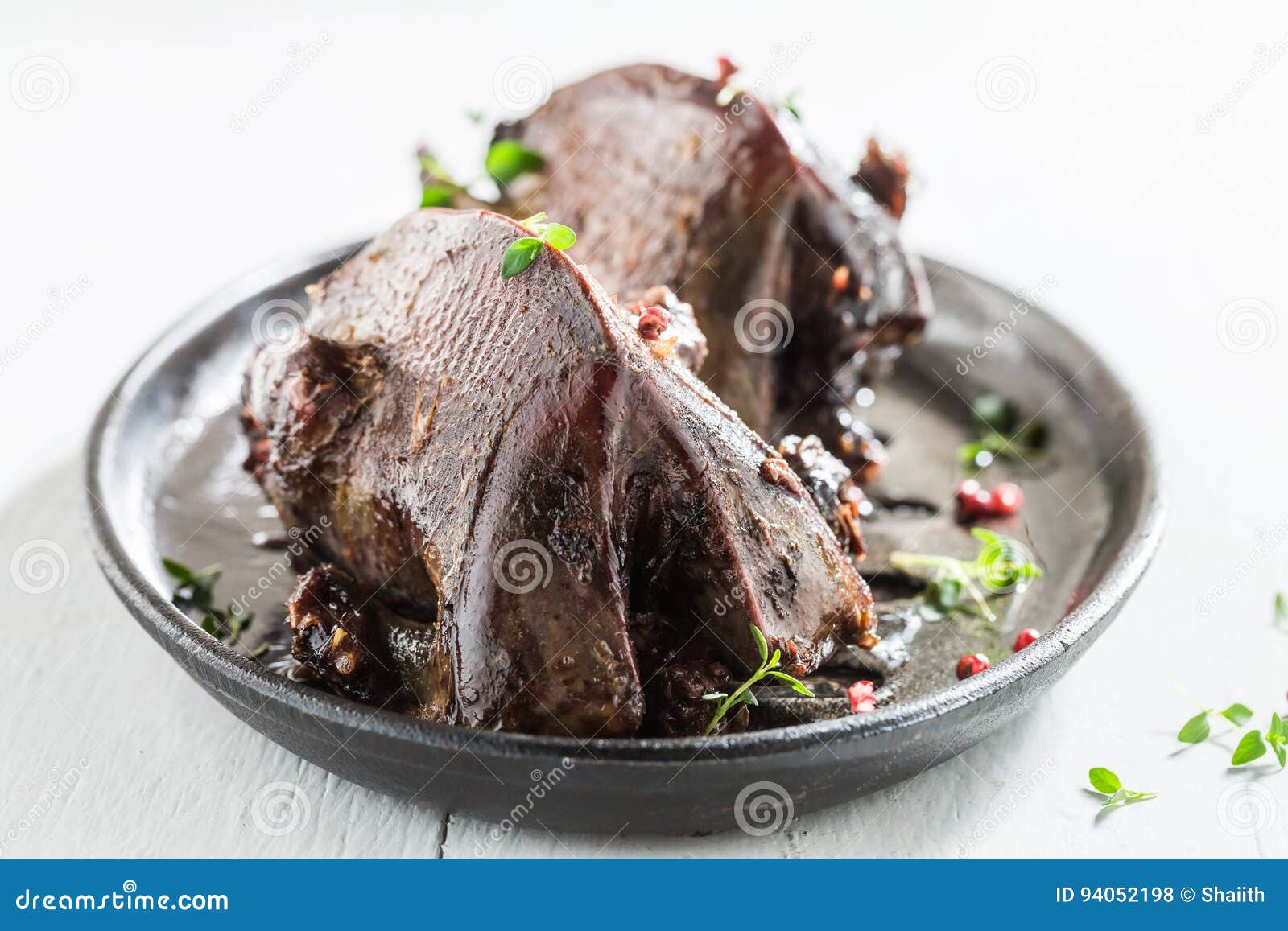 Roasted Doves with Spices and Pepper on White Background Stock Photo Image of grilled, dove