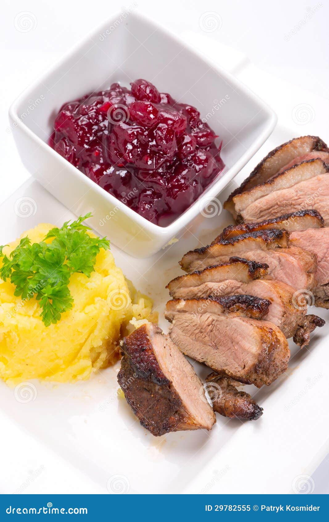 Roasted Duck Breast with Potatoes Stock Image - Image of homemade ...
