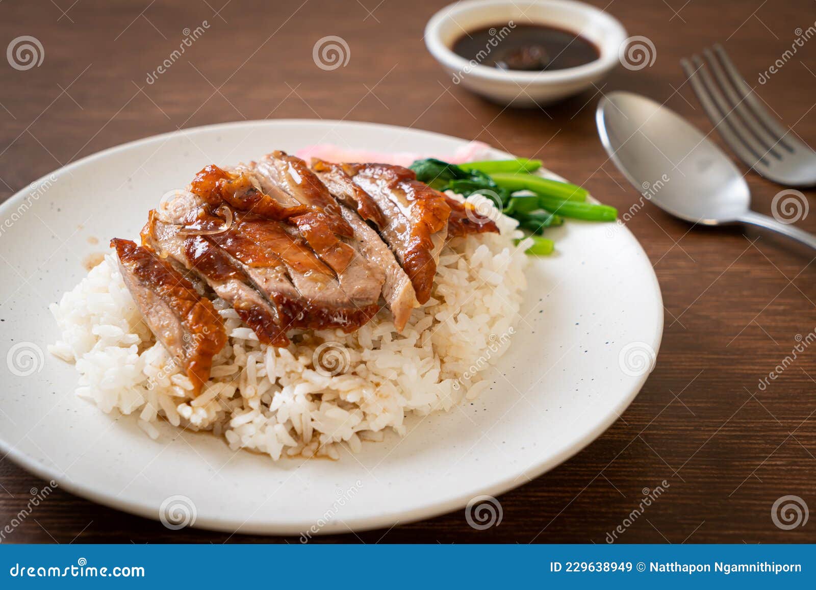 Roasted duck on rice stock image. Image of gourmet, smoked 229638949