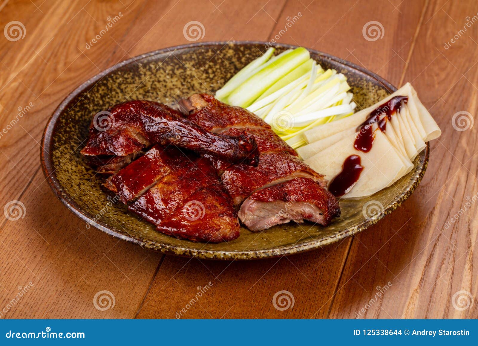Roasted duck wik pancakes stock photo. Image of white 125338644