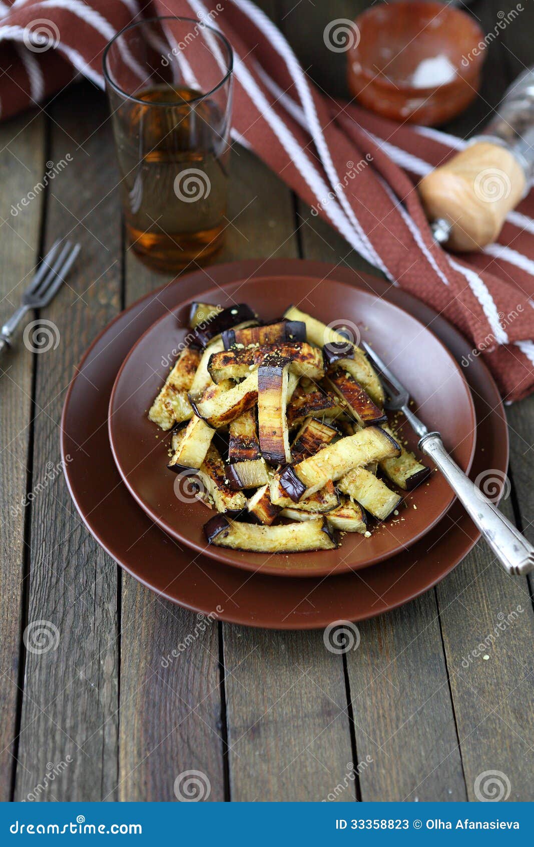 Roasted Eggplant with Spices in a Bowl Stock Image Image of roasted