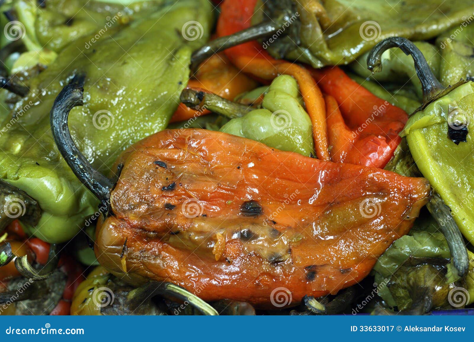Roasted green peppers stock image. Image of grilled, dinner 33633017