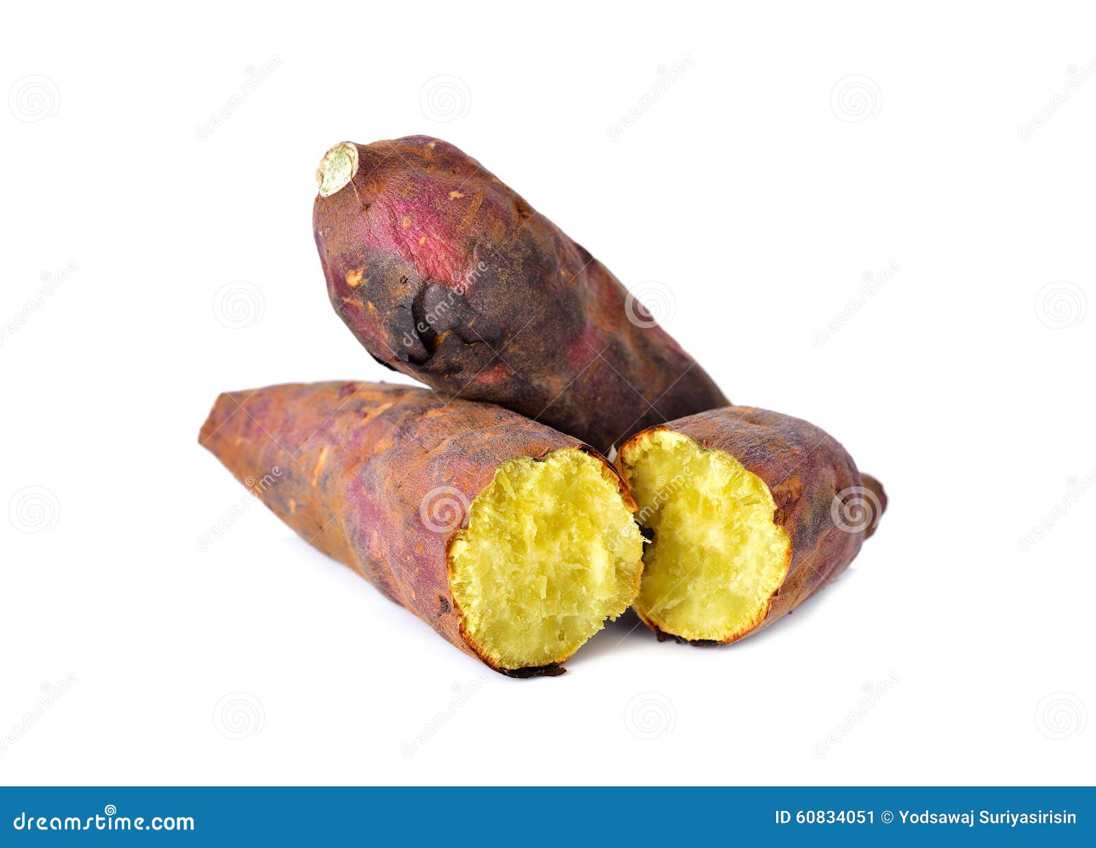 Roasted Japanese Potato on White Stock Image Image of pink, potato