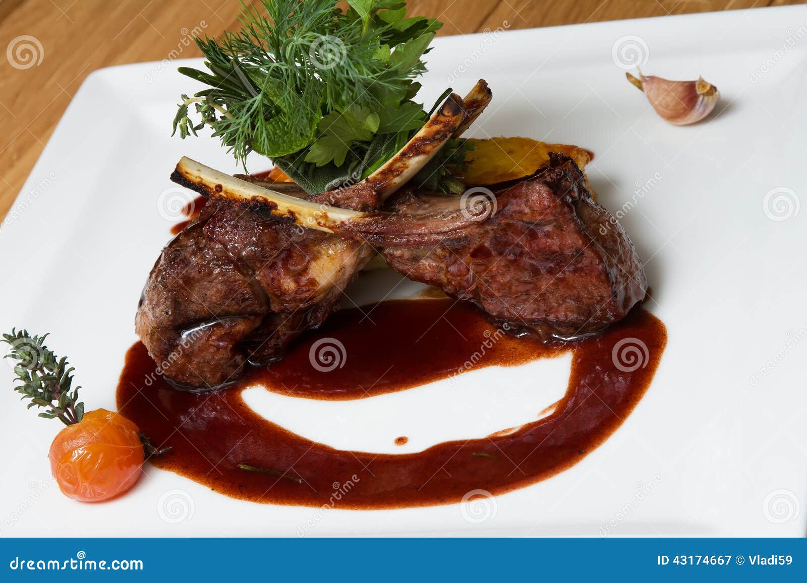 Roasted Lamb Chops with Vegetables Stock Image Image of crispy