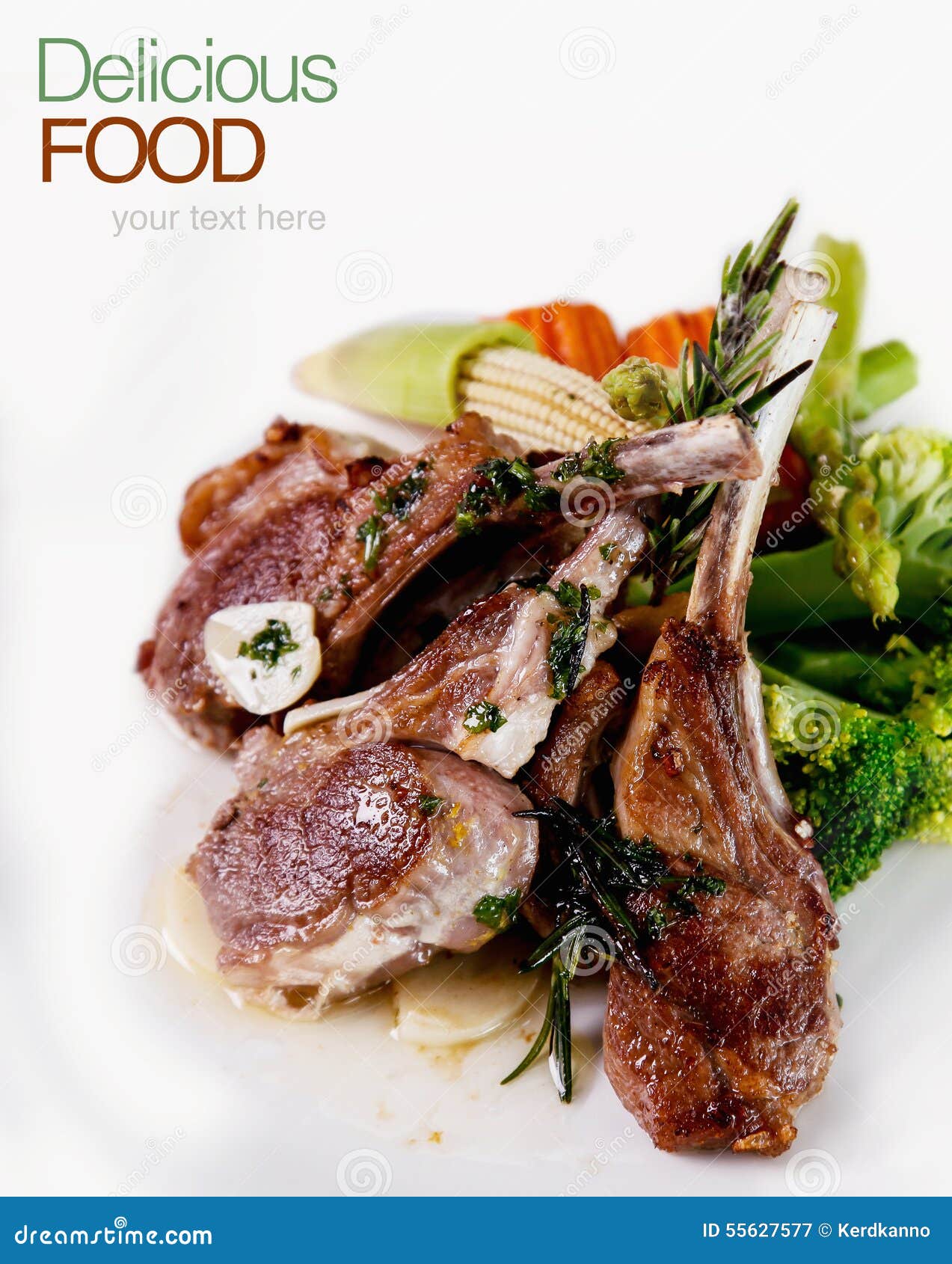 Roasted Lamb Chops with Vegetables Stock Image Image of fresh
