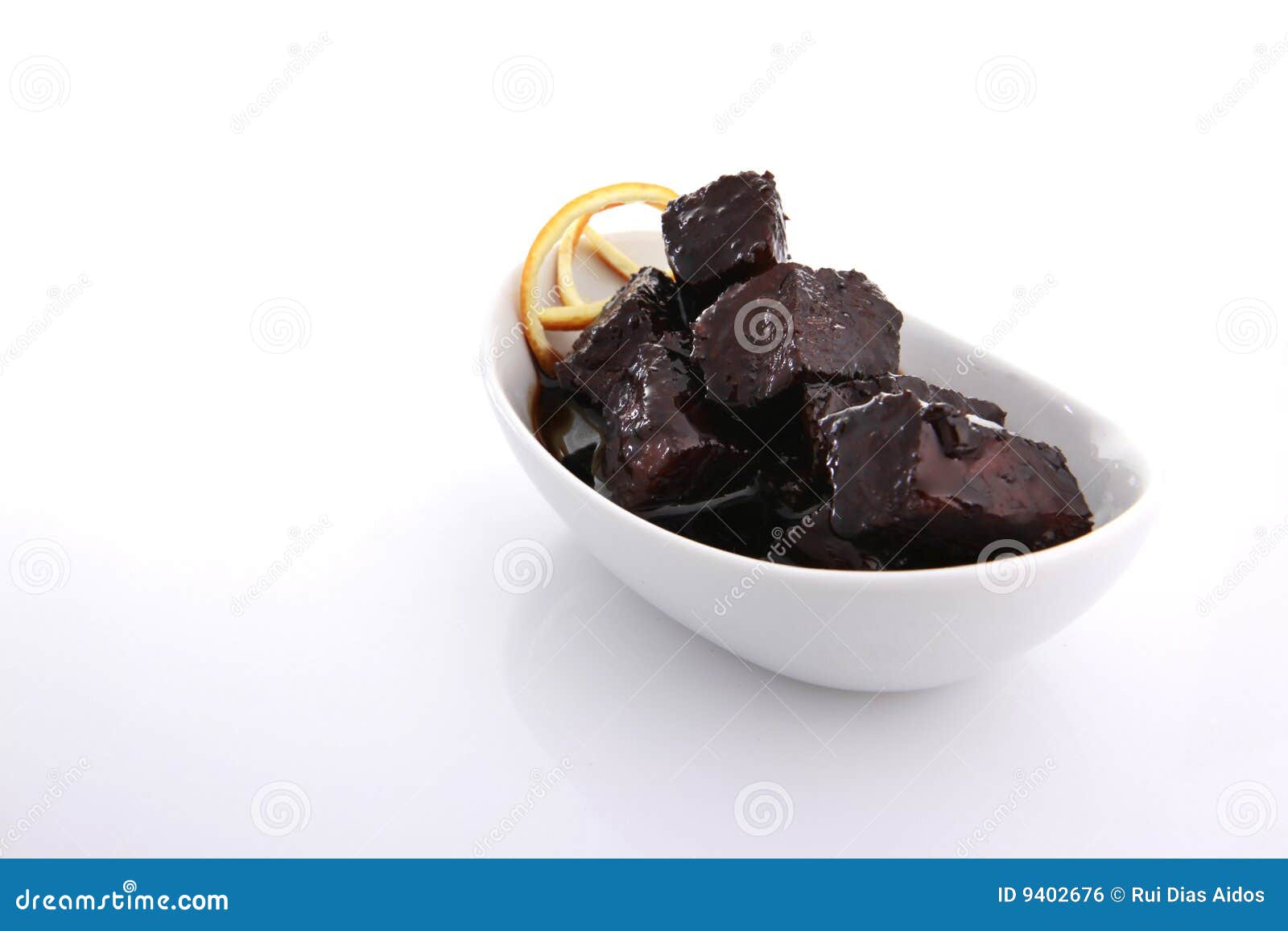 Roasted Lamb Dices in Plum Sauce Stock Photo Image of sauce, bread