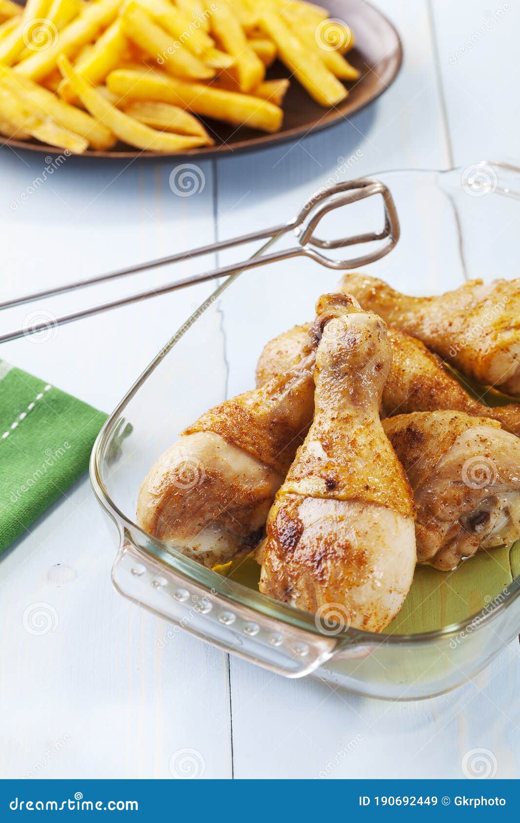 Roasted Marinated Chicken Drumsticks Stock Image Image of slice