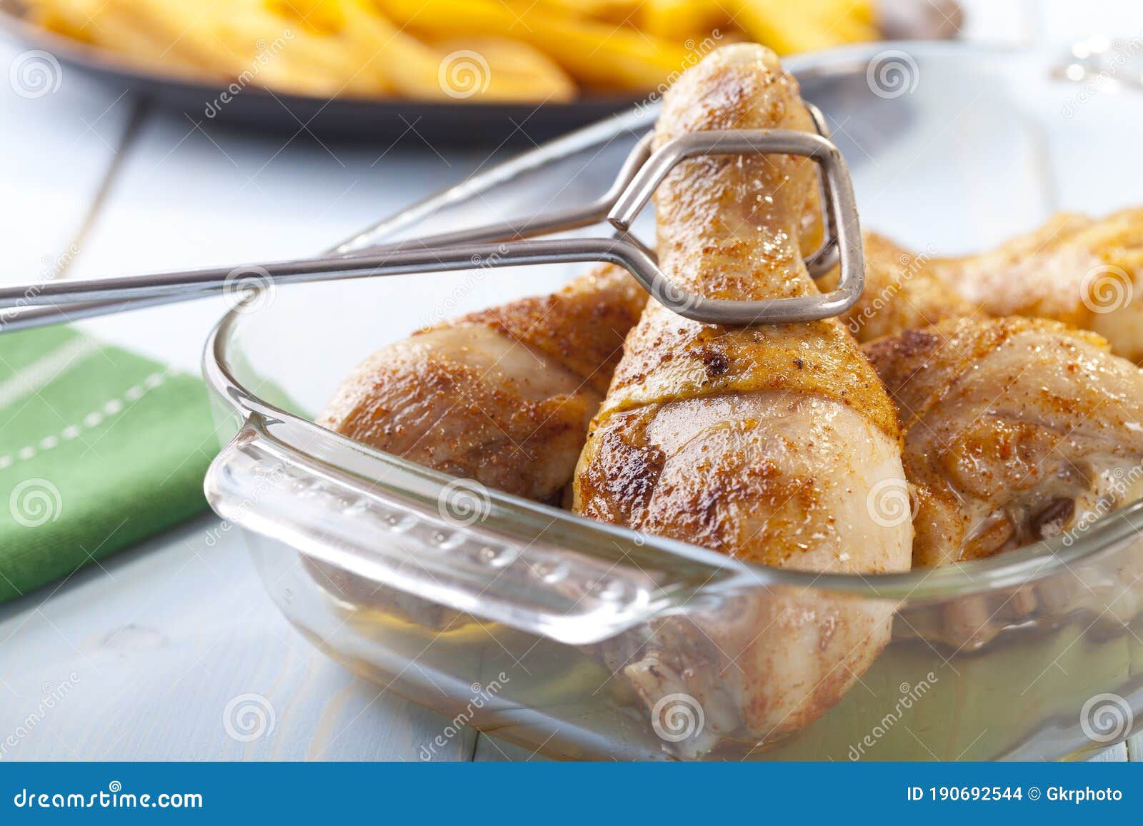 Roasted Marinated Chicken Drumsticks Stock Photo Image of marinade