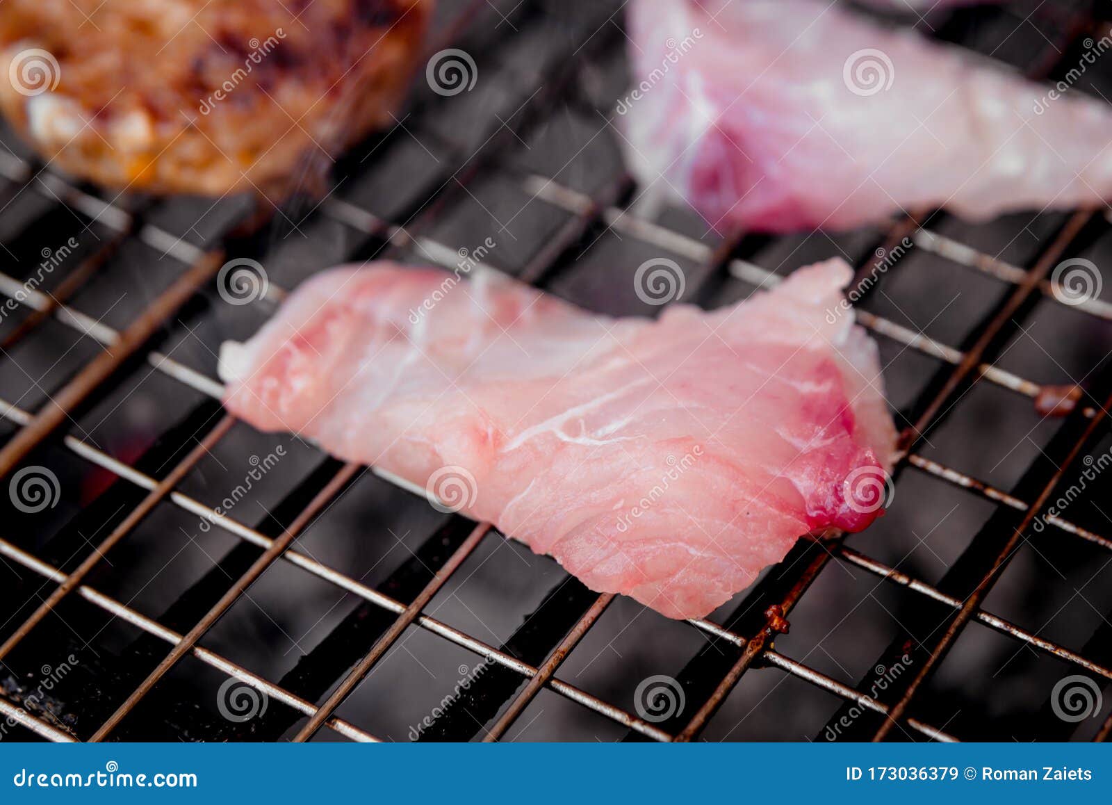 Roasted Meat on the Grill. Barbecue. Restaurant. Stock Image Image of