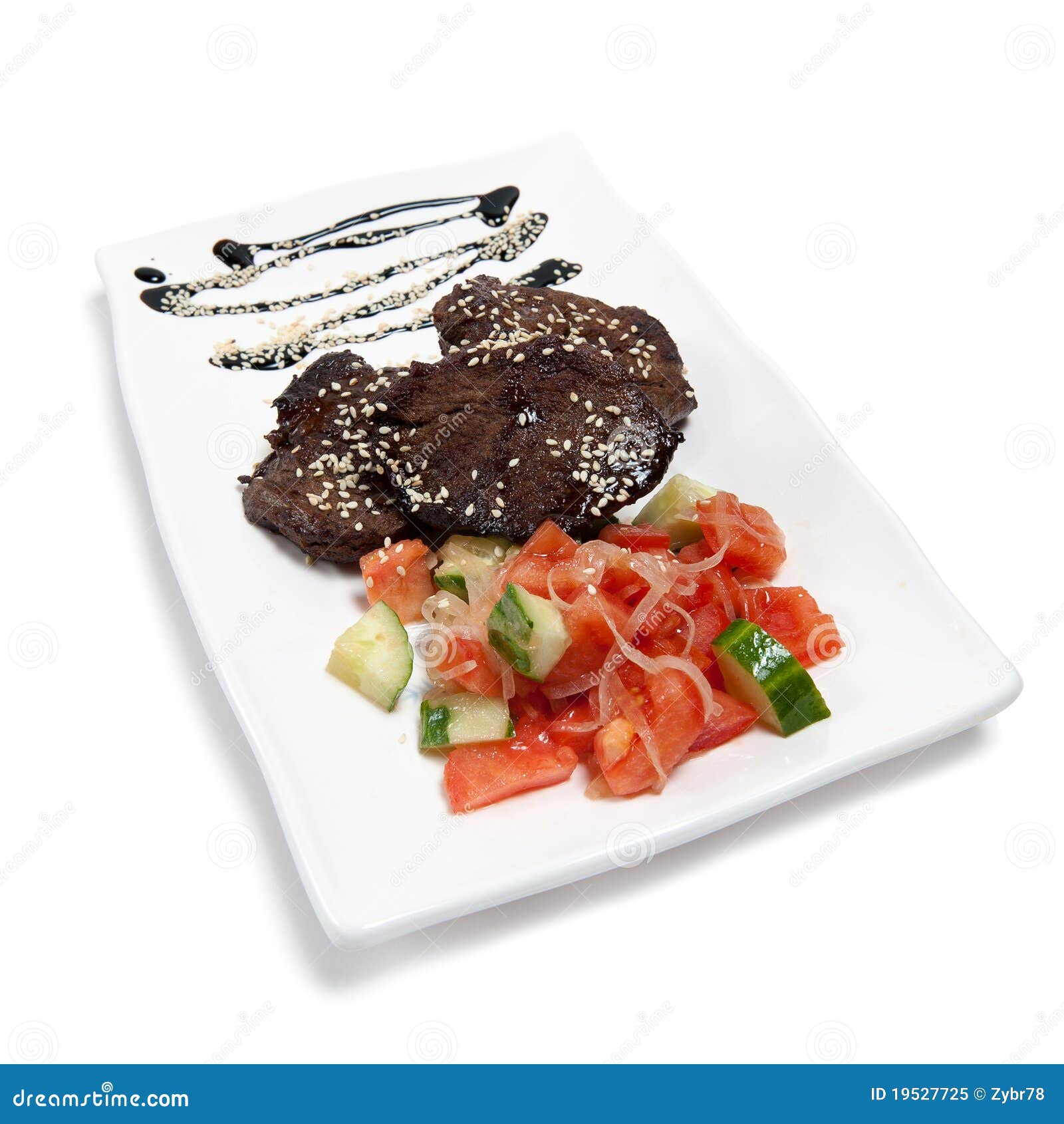Roasted Meat with Vegetables on Plate Stock Image Image of white