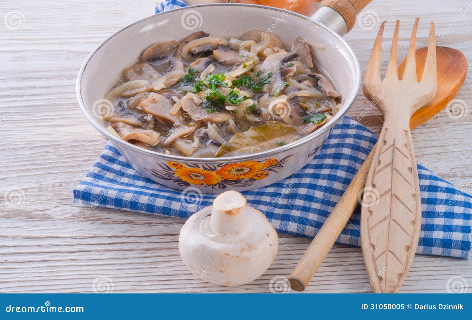Roasted Mushrooms with Onions Stock Image Image of champignon, health