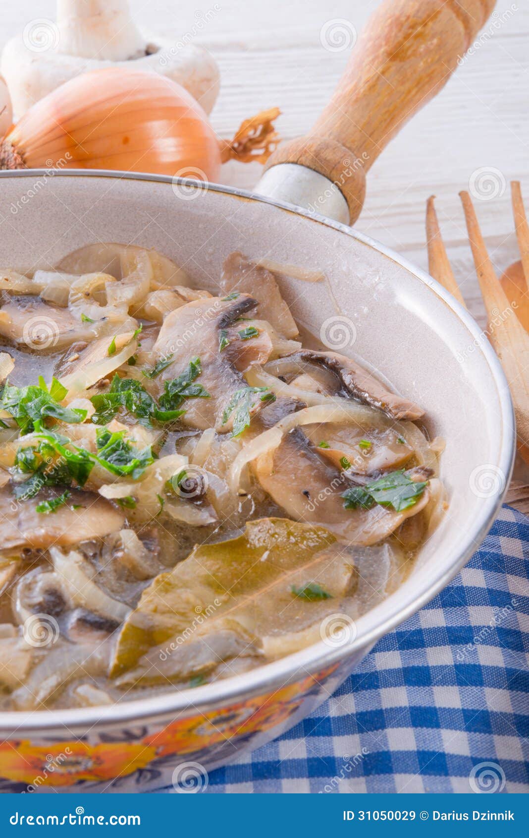 Roasted Mushrooms with Onions Stock Image Image of dish, food 31050029
