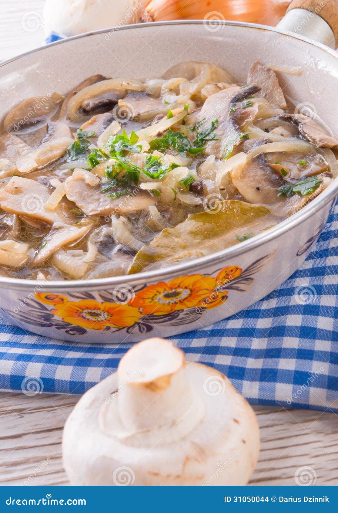 Roasted Mushrooms with Onions Stock Photo Image of ingredient, meal
