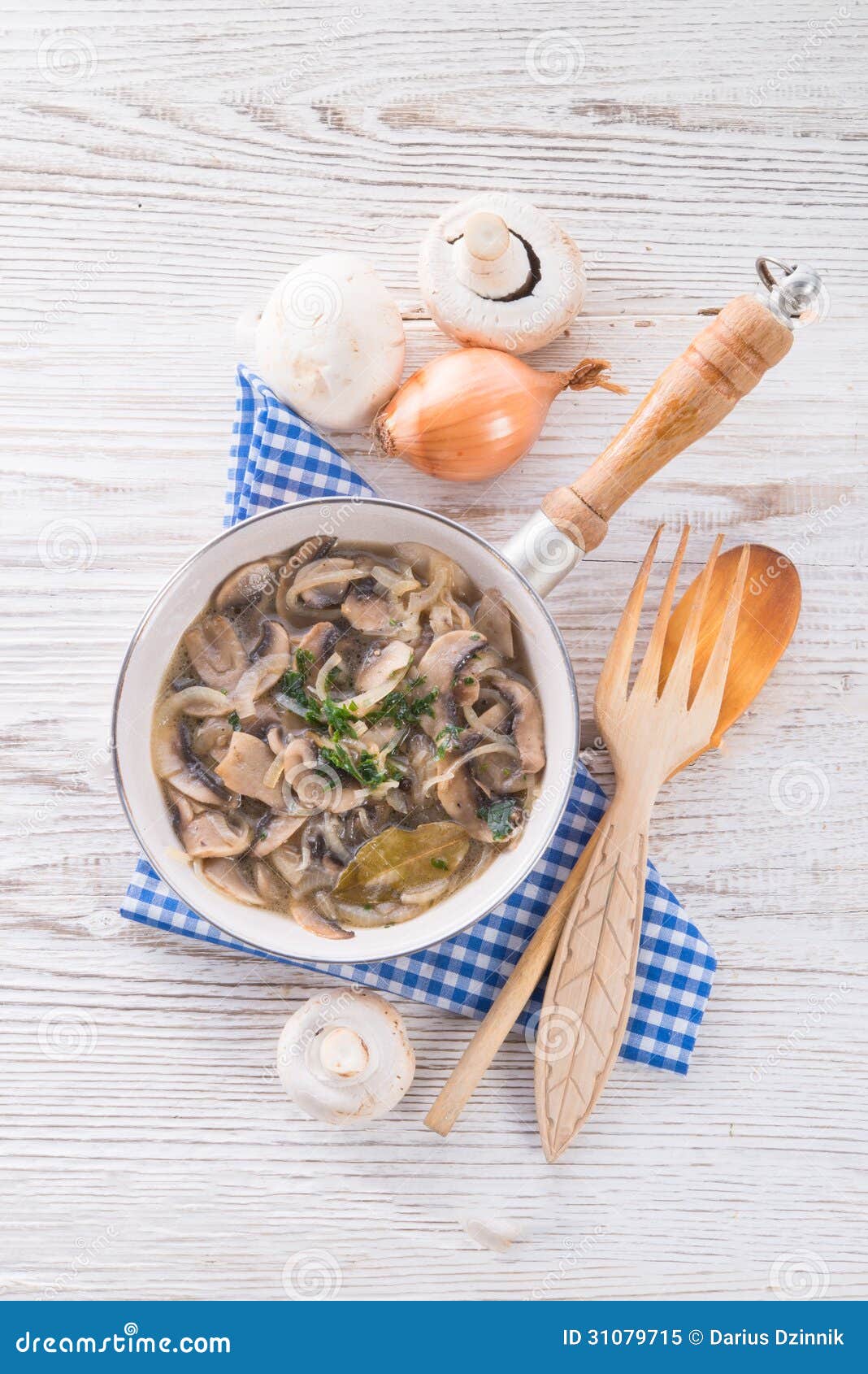 Roasted Mushrooms with Onions Stock Image Image of green, lunch 31079715