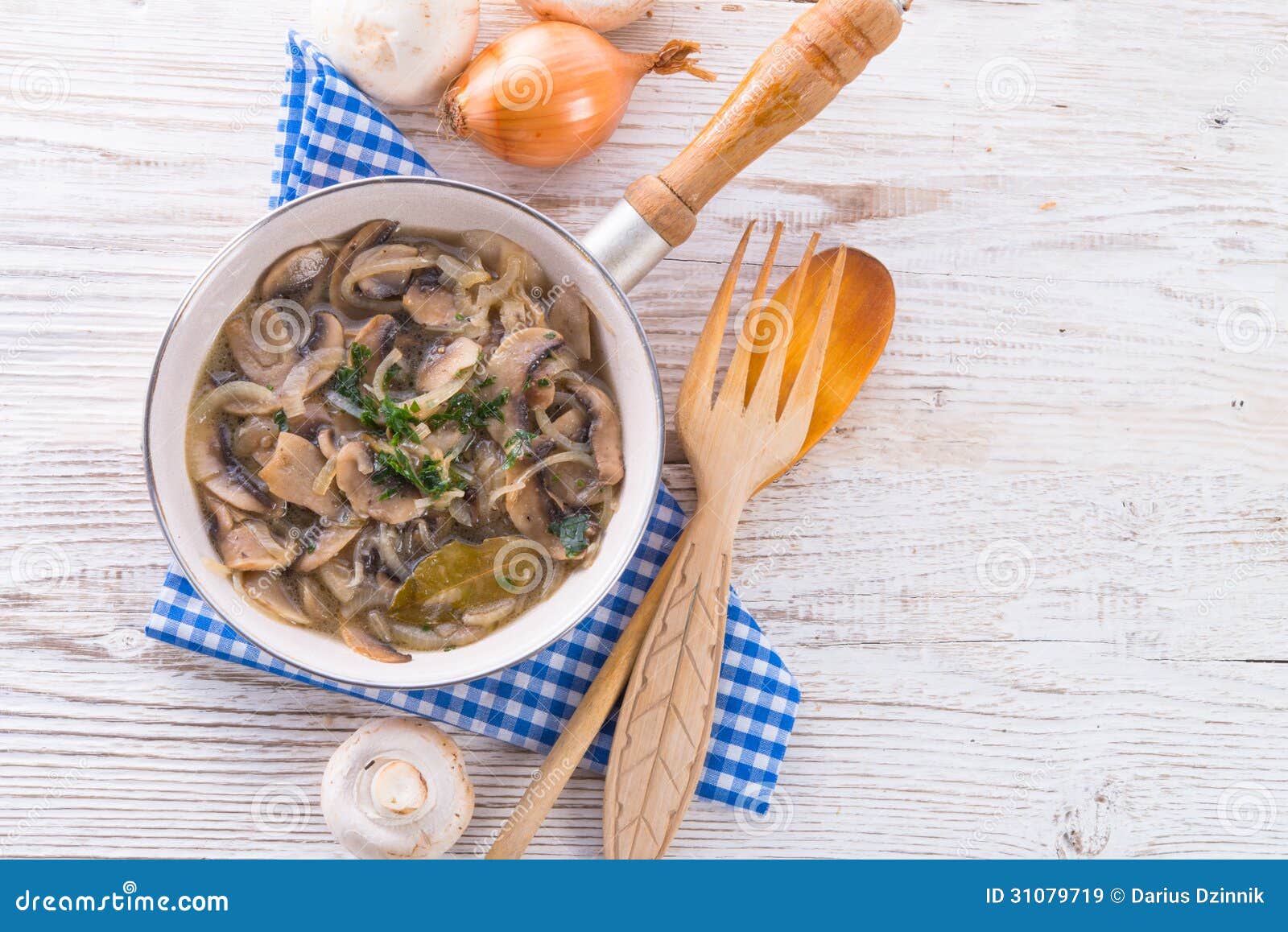 Roasted Mushrooms with Onions Stock Image Image of closeup, green
