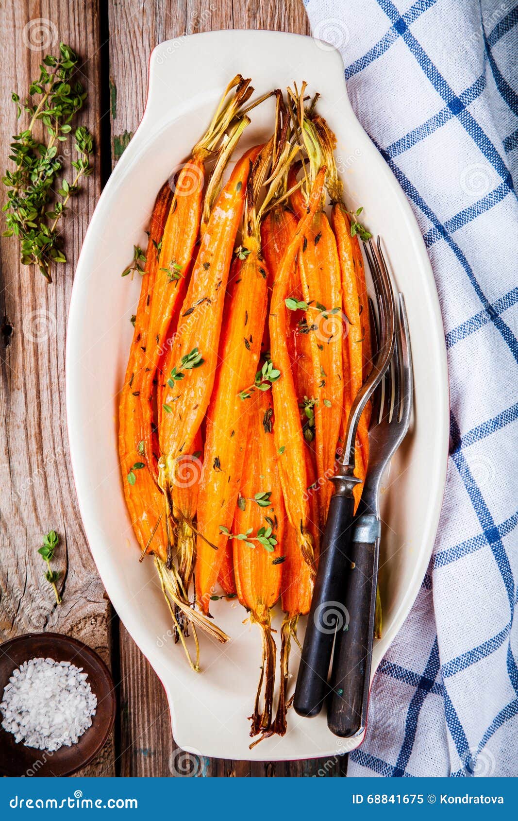 Roasted Organic Carrots with Thyme Stock Image Image of close, heap