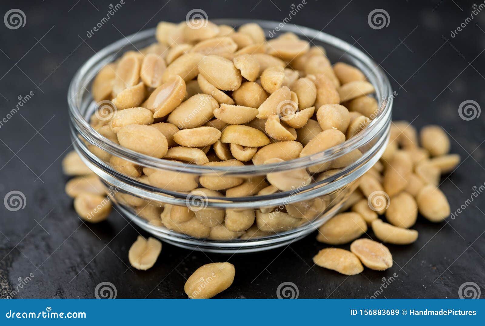 Roasted Peanuts on a Slate Slab Selective Focus Stock Image Image of