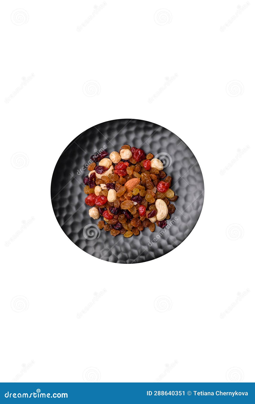 Roasted Pecans and Macadamia Nuts, Dried Tangerine, Dried Berries Stock