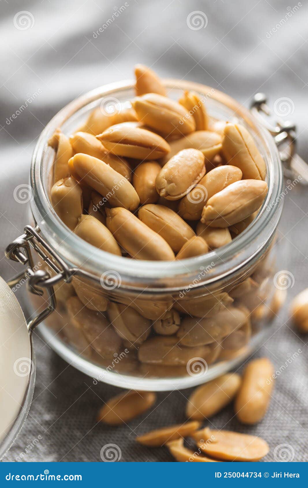 Roasted Peeled Peanuts in Jar Stock Photo Image of ingredient, grain