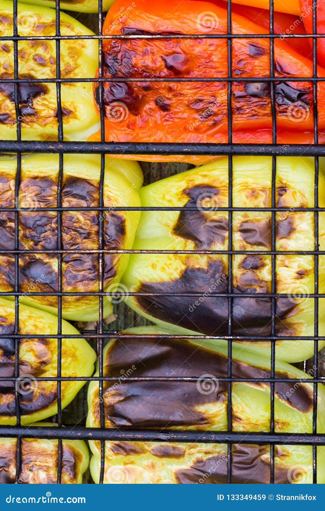 Roasted Peppers on the Grill Stock Image Image of horizontal, lunch