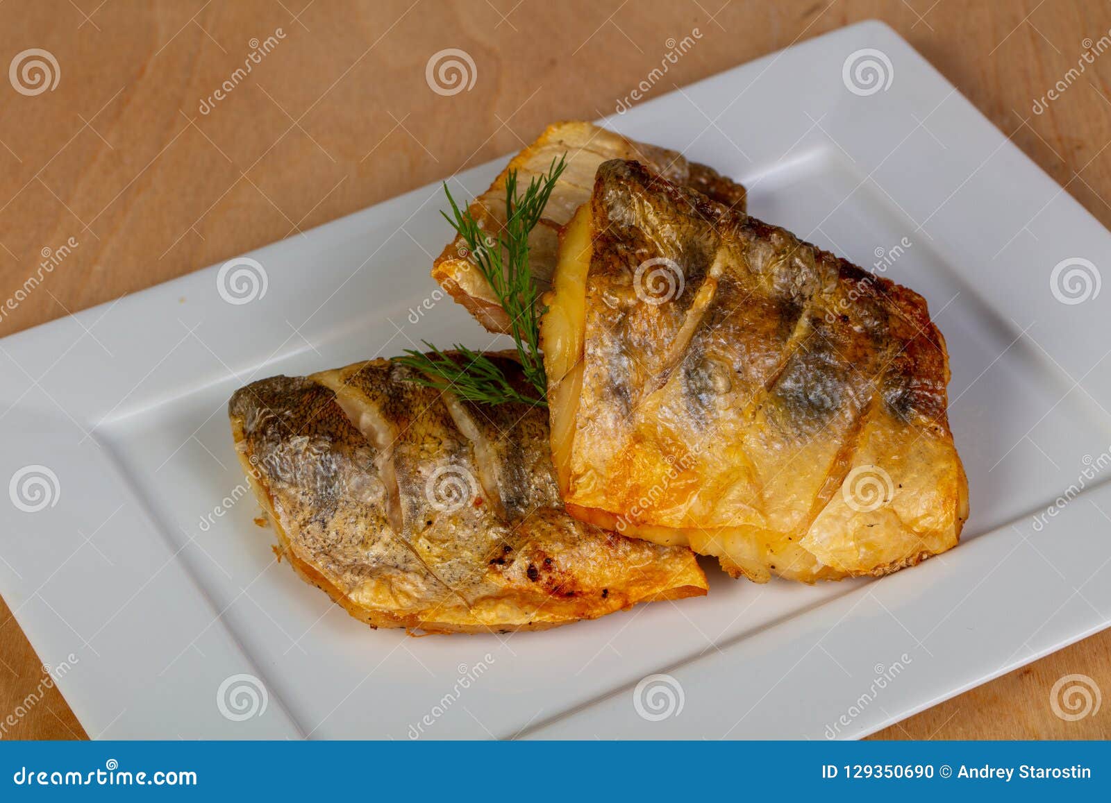 Roasted pike perch stock photo. Image of dinner, gourmet 129350690