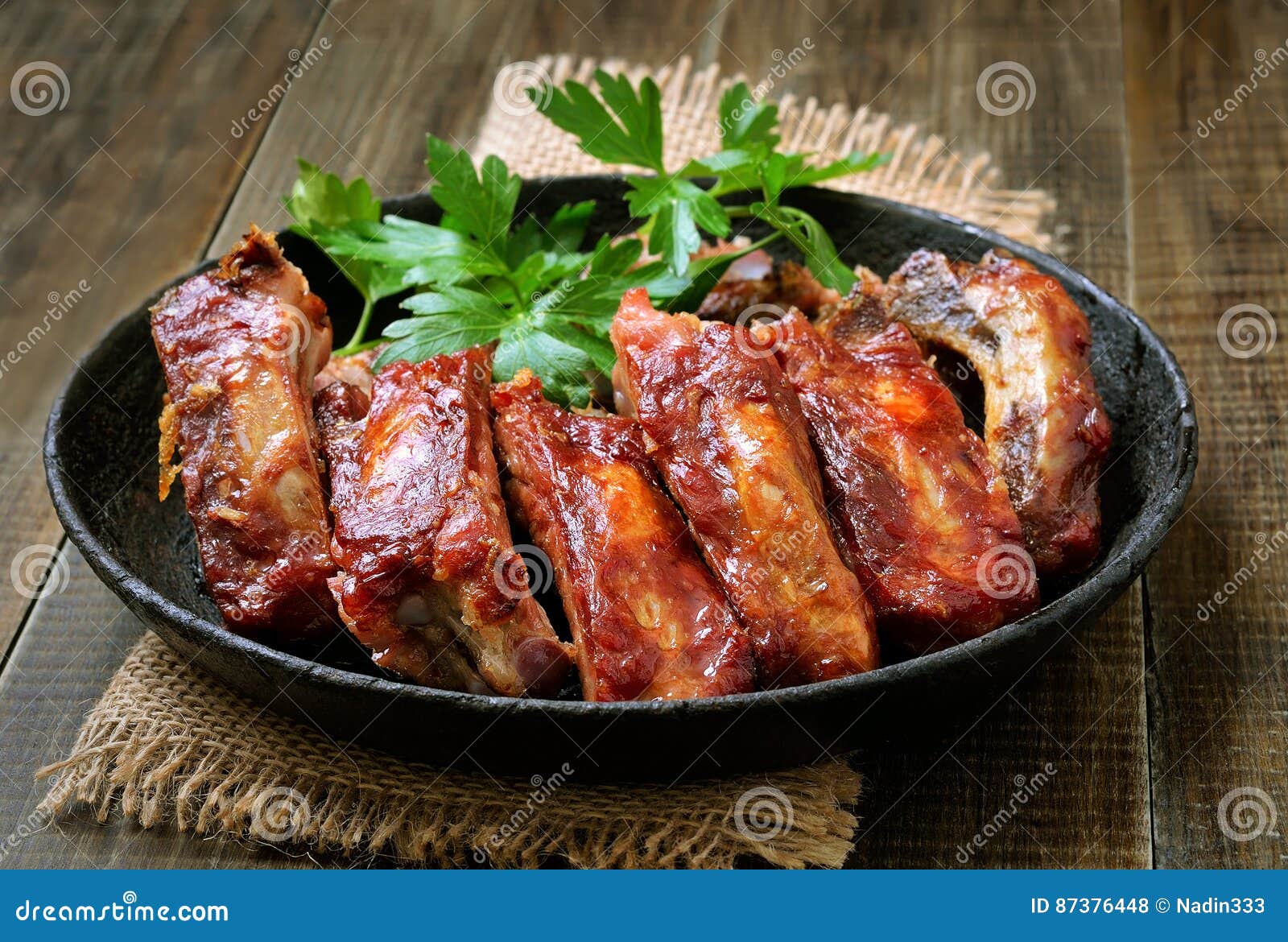 Roasted pork ribs stock photo. Image of brown, roast 87376448