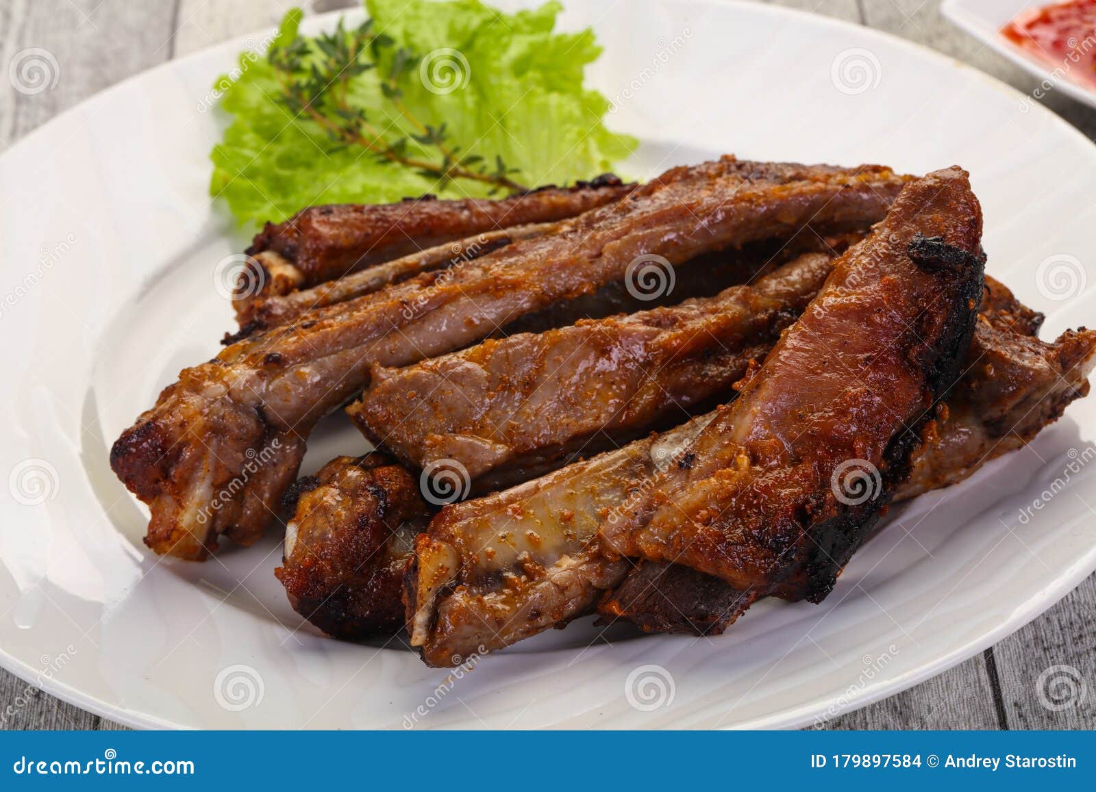 Roasted pork ribs stock photo. Image of pork, meat, ribs 179897584
