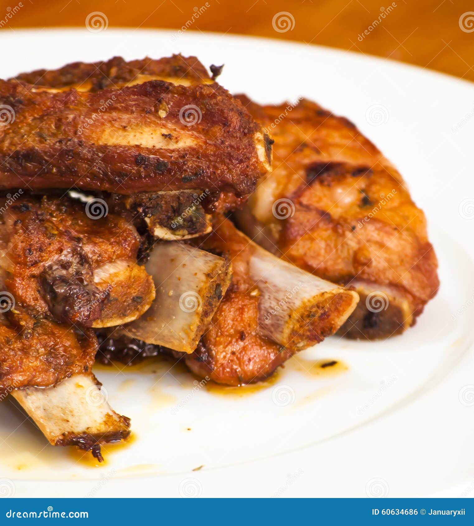 Roasted pork ribs stock photo. Image of gratin, cuisine 60634686