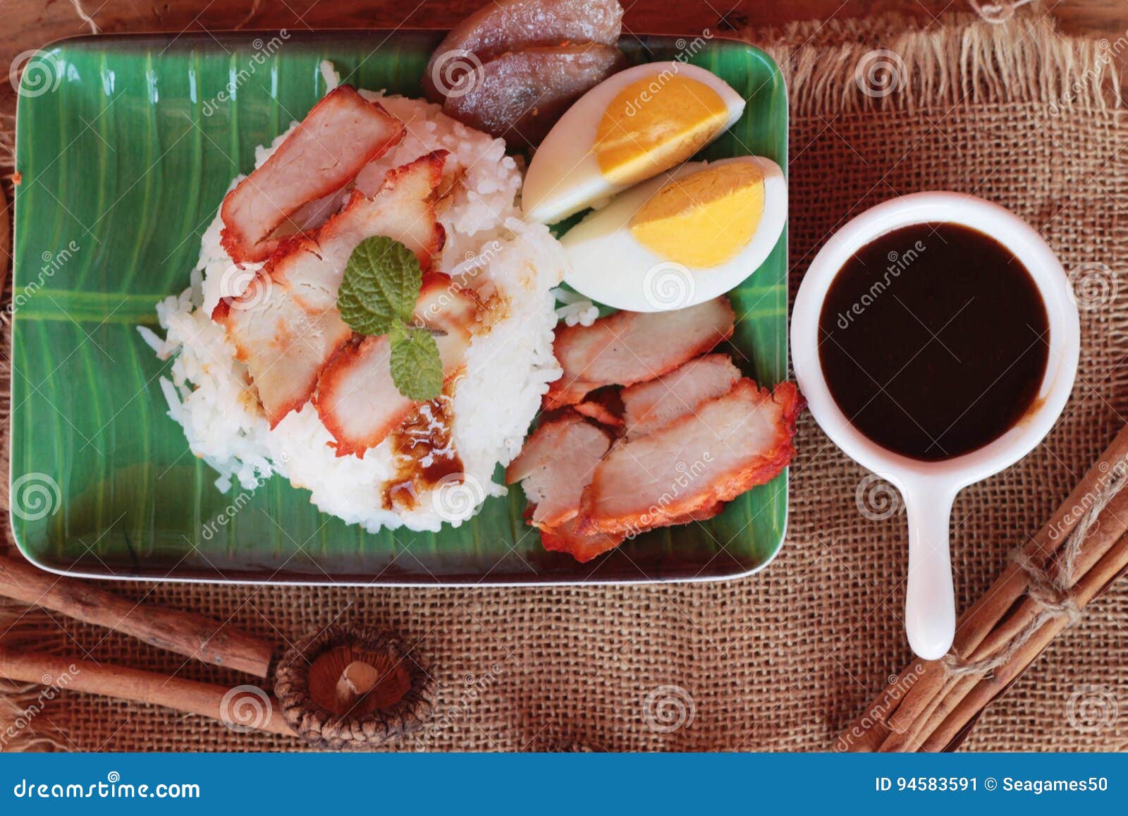 Roasted Pork Rice with Gravy is Delicious. Stock Image Image of meat, ingredient 94583591