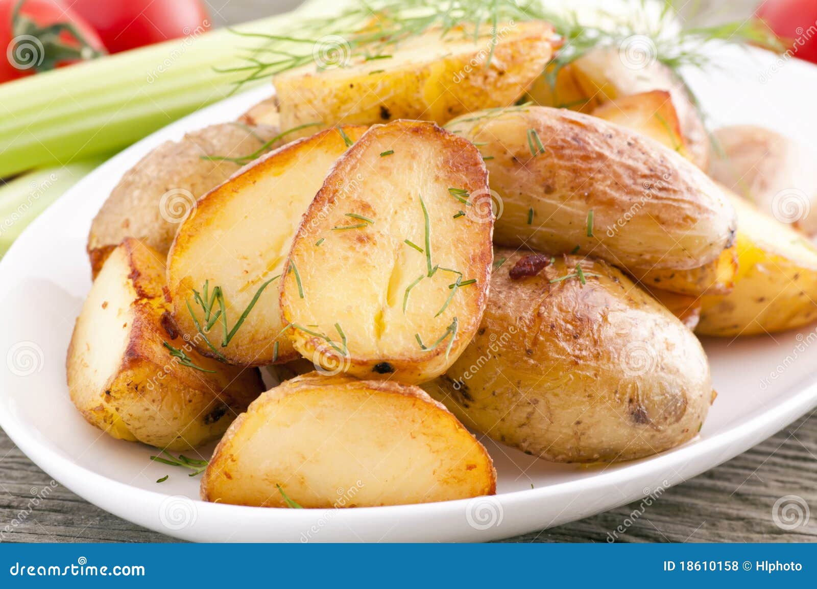 Roasted potatoes stock photo. Image of fruit, paring 18610158
