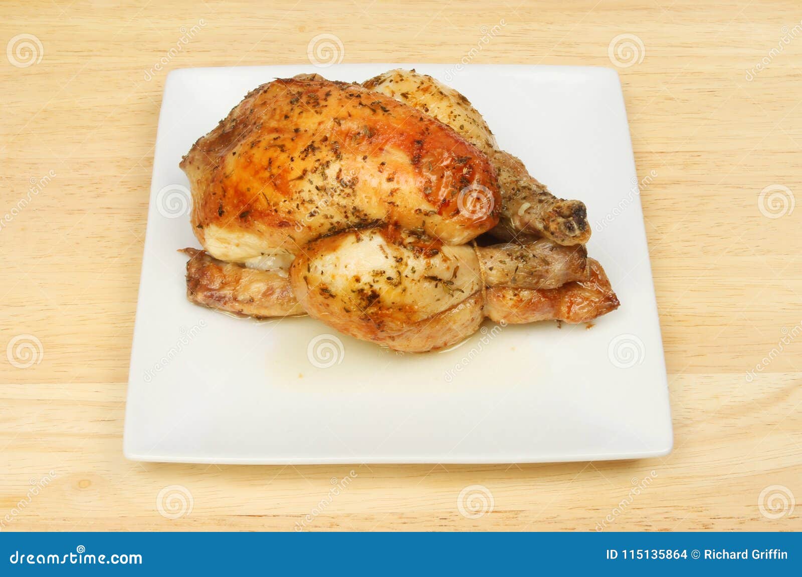 roasted poussin on a plate