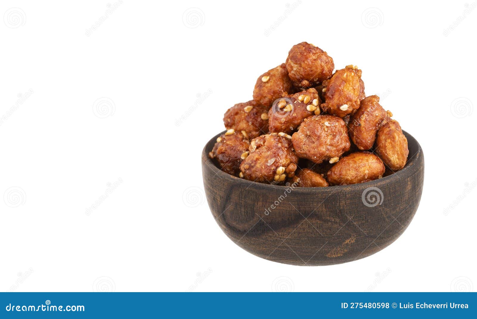 Roasted Praline Peanuts with White Sesame Seeds Arachis Hypogaea