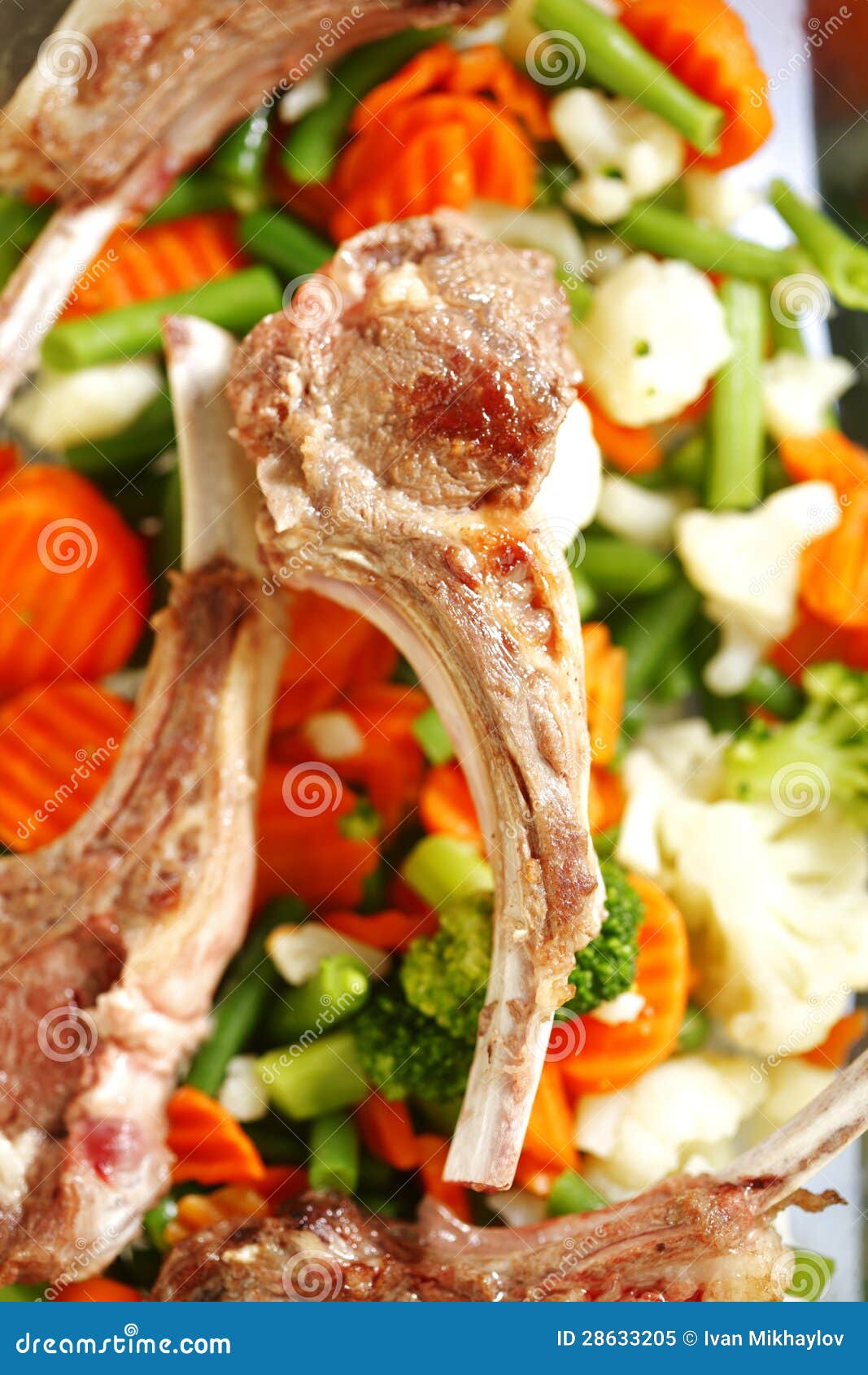 Roasted Ribs and Vegetables Stock Image Image of dinner, appetizing
