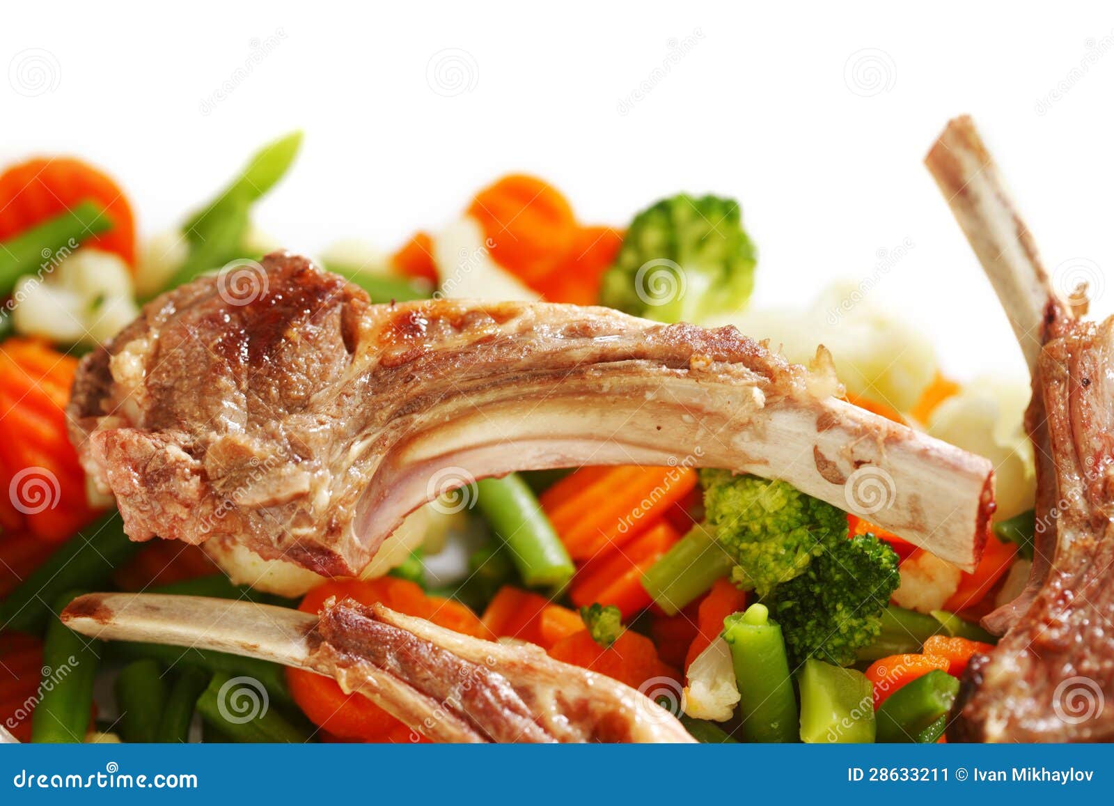 Roasted Ribs and Vegetables Stock Image Image of garnish, cooked