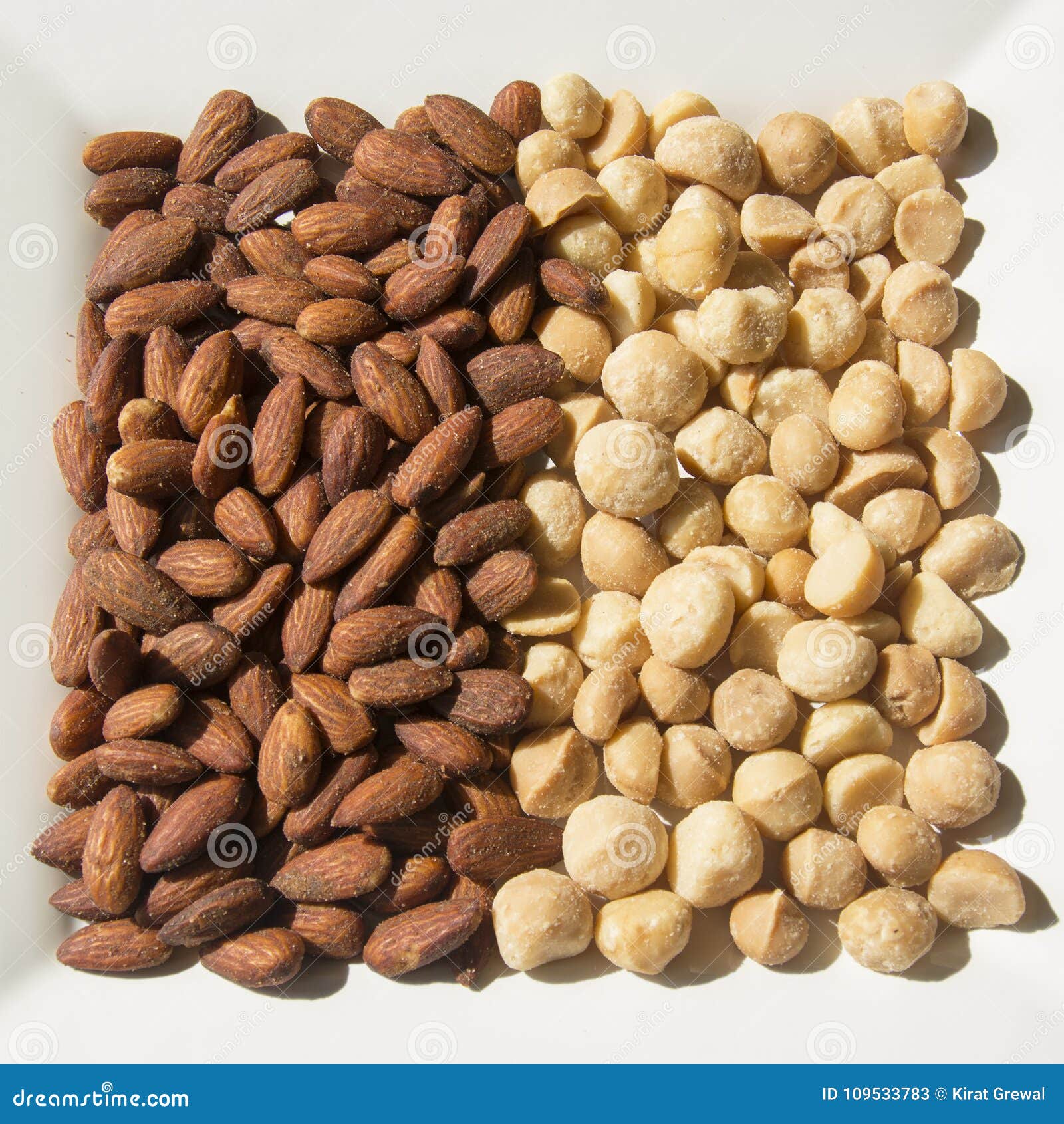Roasted and Salted Almonds and Macadamia Nuts Stock Image Image of