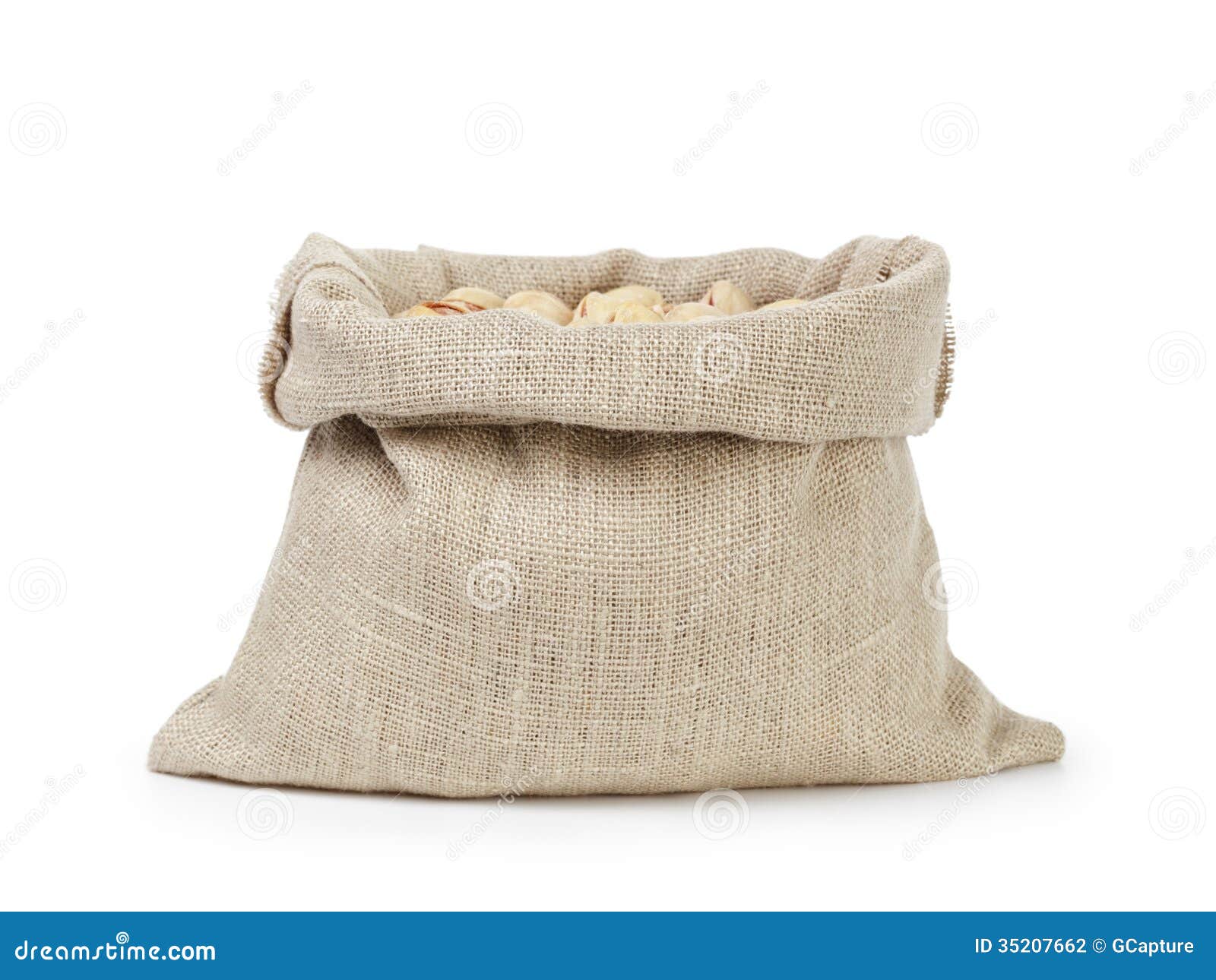 Roasted Salty Pistachios Nuts in Sack Bag Stock Photo Image of green