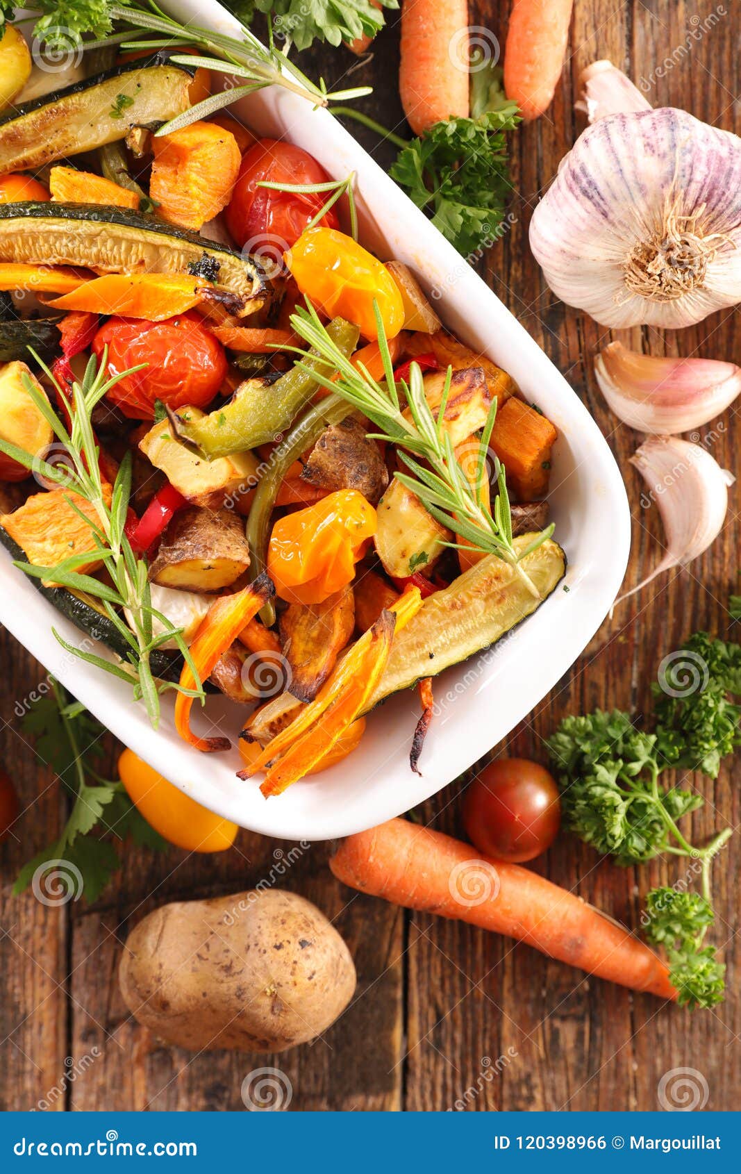 Roasted summer vegetables stock photo. Image of cookery 120398966
