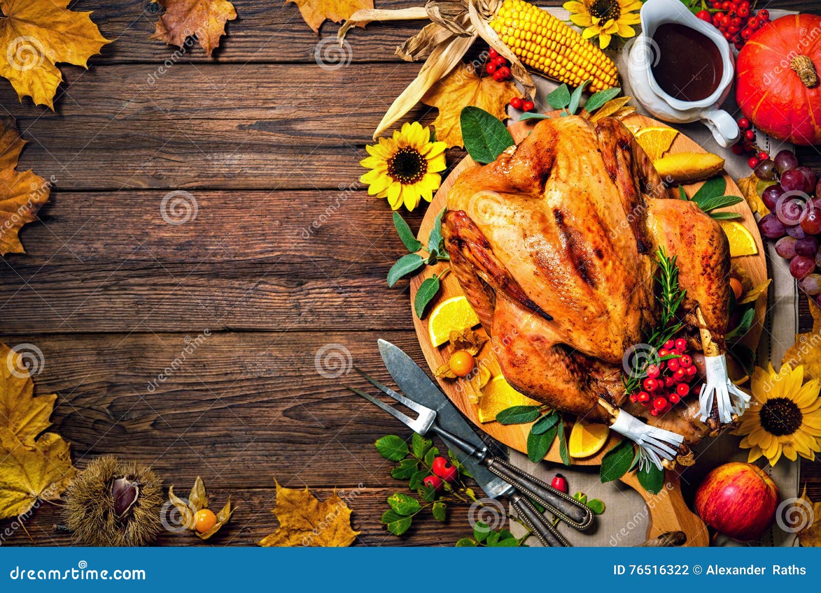 Roasted Thanksgiving Turkey Stock Photo - Image of dinner, holiday ...