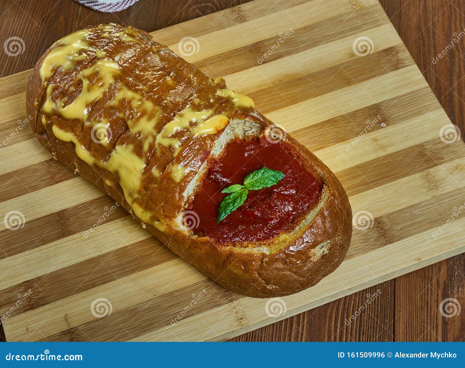 Roasted Tomato Soup and Grilled Cheese Bread Bowl Stock Photo Image