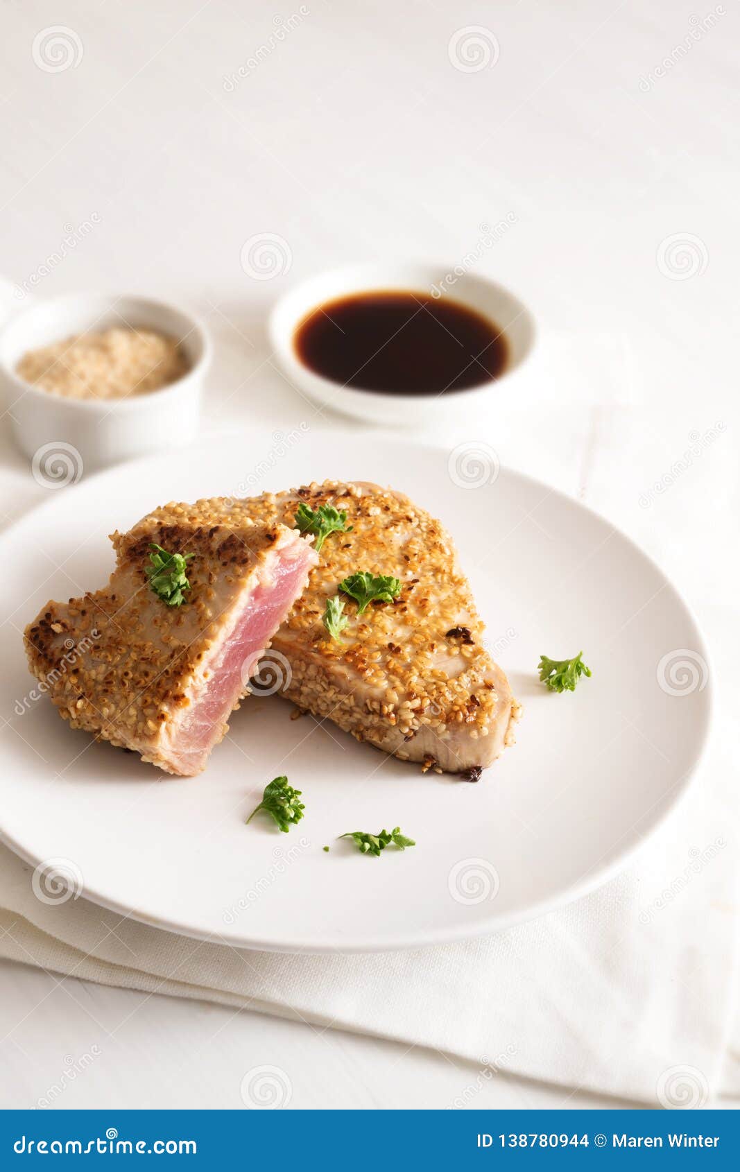 Roasted Tuna Steak In Sesame Seeds With Soy Sauce On A Plate On A White Table Copy Space Vertical Stock Photo Image Of Cuisine Carb 138780944,Fontina Mornay Sauce