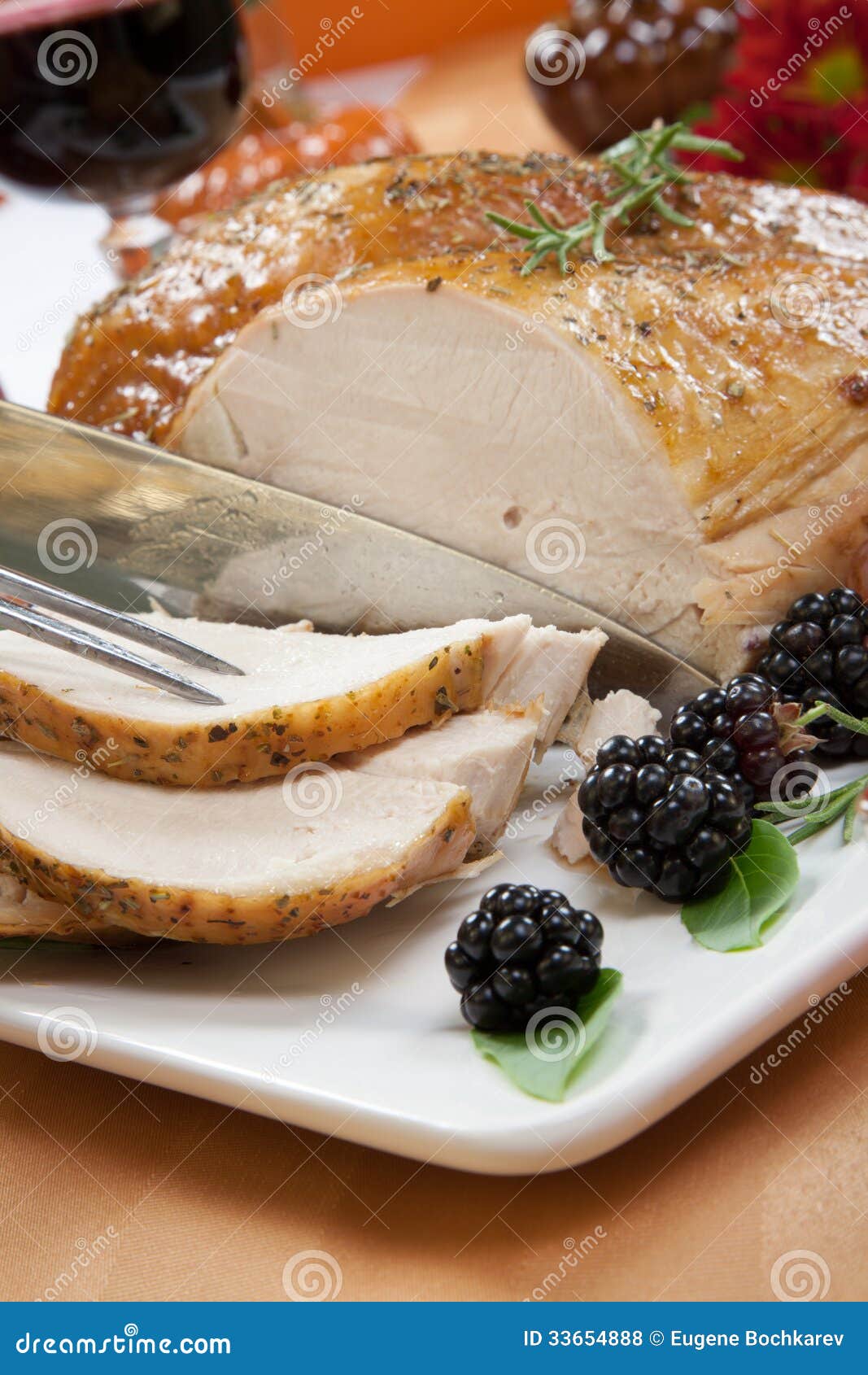 roasted turkey breast - rosemary-basil rub