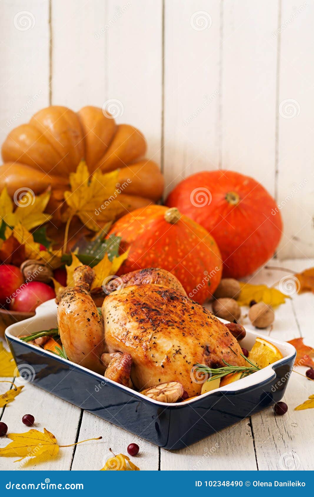 Roasted Turkey. Thanksgiving Day. Stock Photo - Image of decoration ...