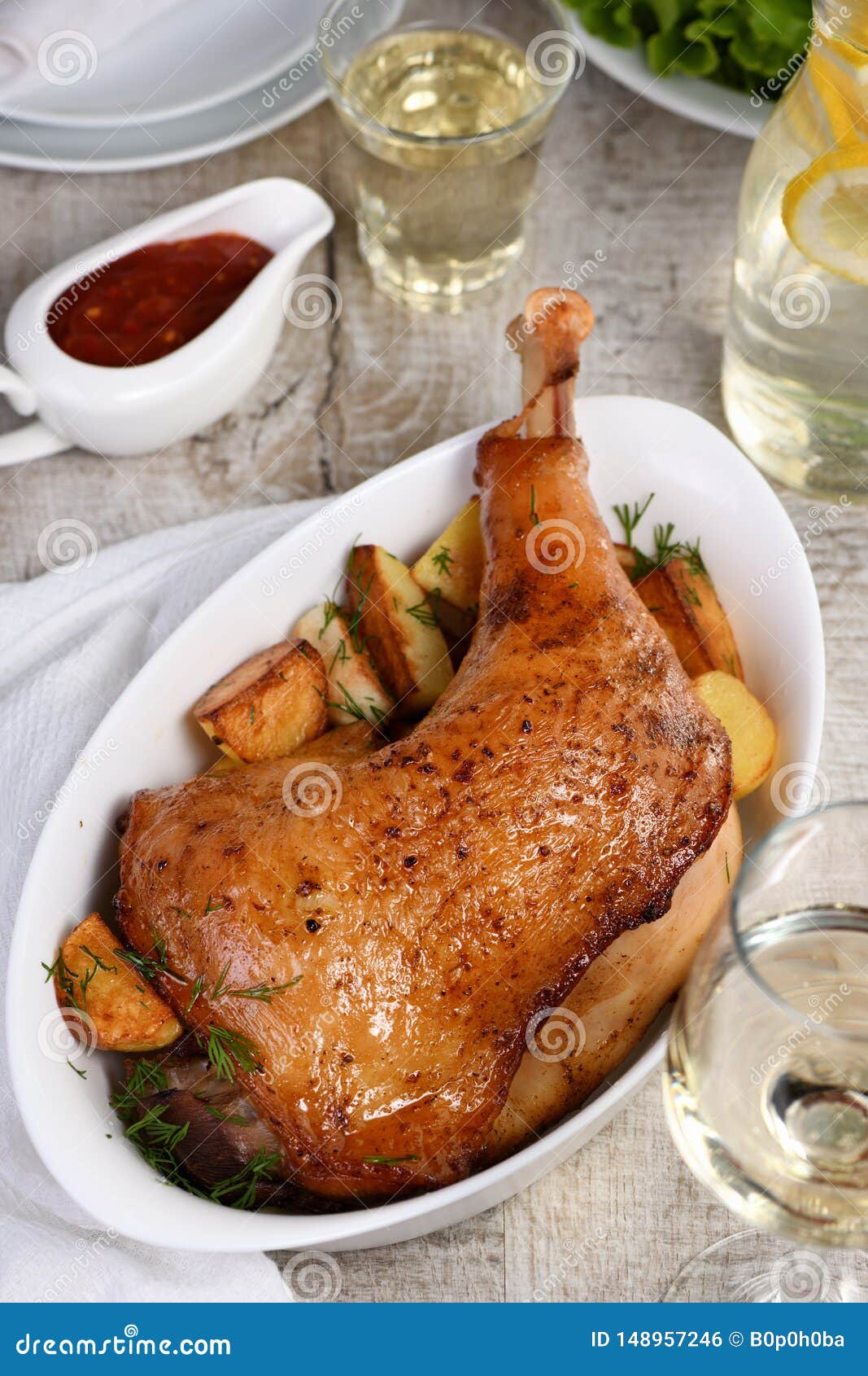 Roasted turkey leg stock photo. Image of hearty, elevenses 148957246